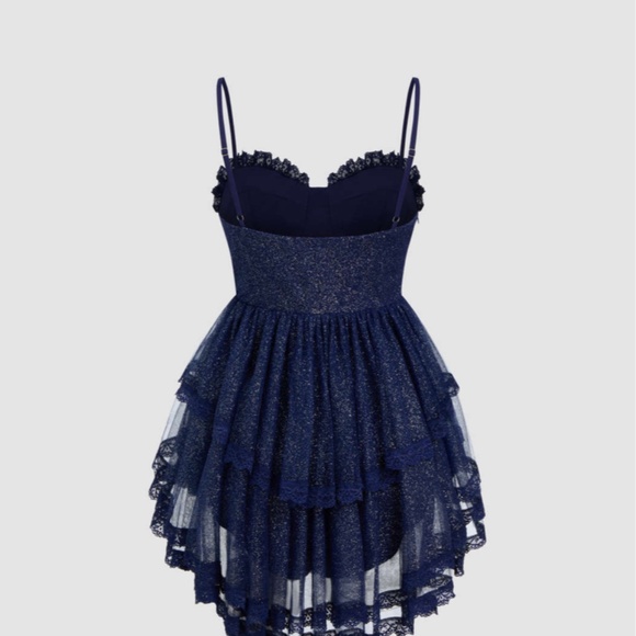 NWT Blue glitter corset mini dress - Picture 3 of 4